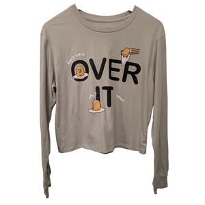 Love Tribe Sanrio Gudetama Long Sleeve Over It Graphic Tee Sage Green Large